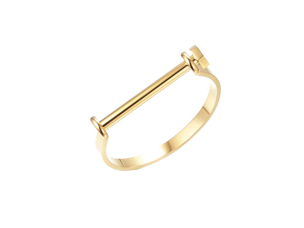 Cara Screw Bangle - Gold - themultistorey.co