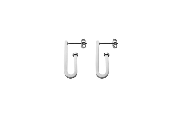 J Nail Earrings - Silver