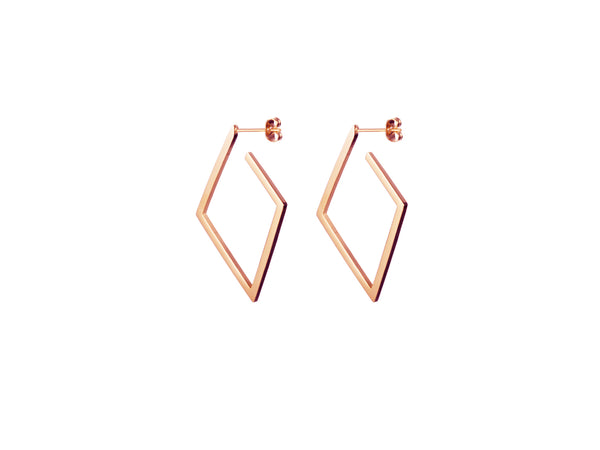Rhombus Earrings - Rosegold (Matt/Shiny)