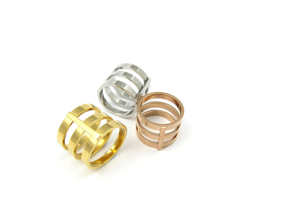 Lea Triple Ring - Gold - themultistorey.co