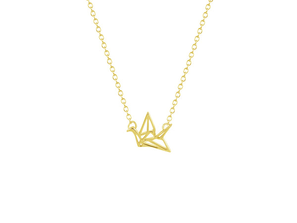 Origami Crane Necklace - Gold - themultistorey.co