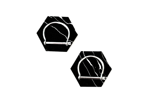 Black Marble Design Octagon Coaster (set of 2) - themultistorey.co