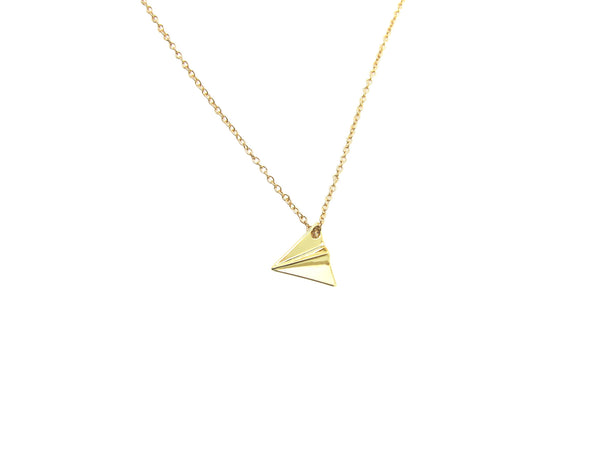 Origami Plane Necklace - Gold - themultistorey.co