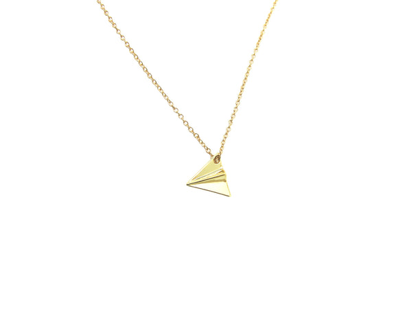 Origami Plane Necklace - Gold - themultistorey.co