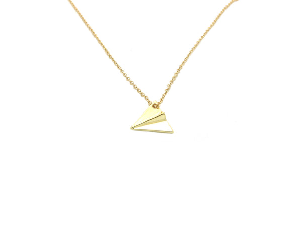 Origami Plane Necklace - Gold - themultistorey.co