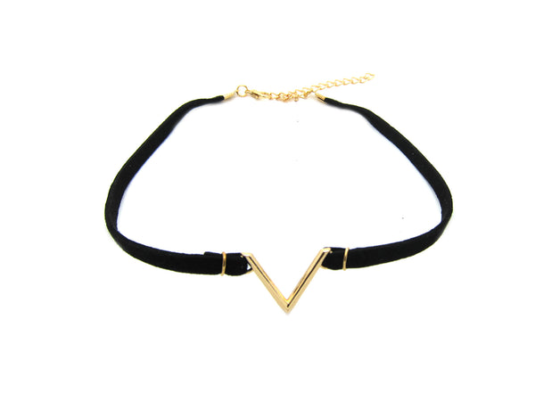 V Choker - Gold - themultistorey.co