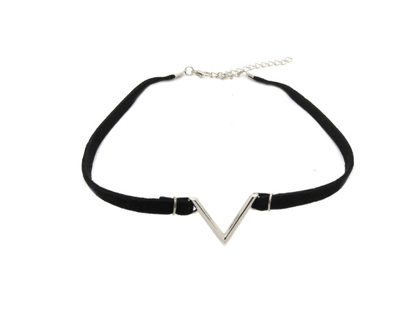 V Choker - Silver - themultistorey.co