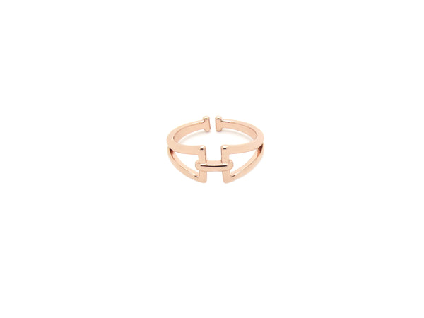 H Ring - Silver/ Rosegold - themultistorey.co