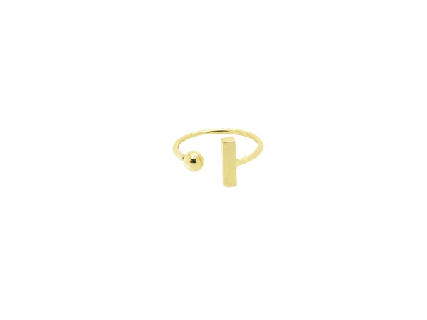 Bar and Ball Ring - Gold - themultistorey.co