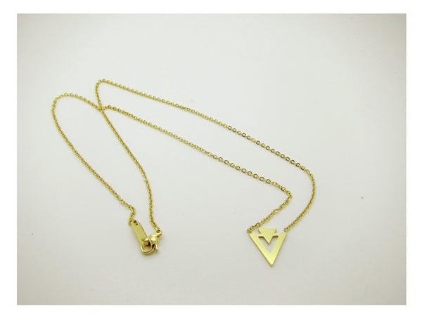 Double Triangle Necklace - Gold / Silver - themultistorey.co