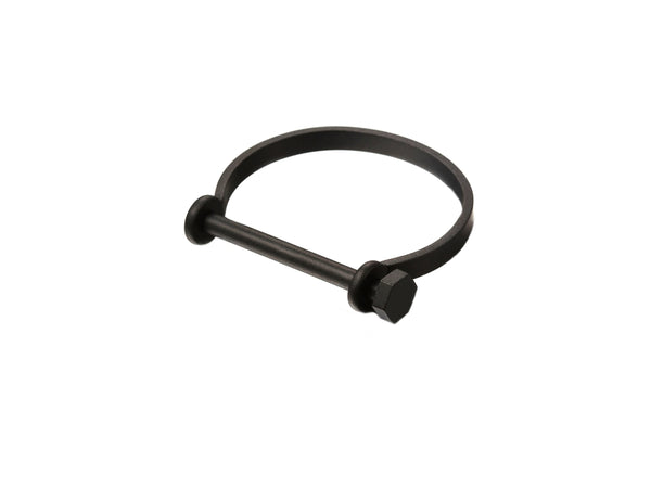 Cara Screw Bangle - Silver / Matt black - themultistorey.co