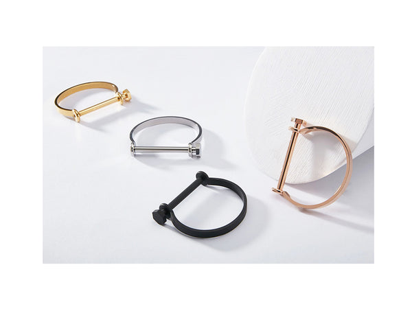 Cara Screw Bangle - Rosegold - themultistorey.co