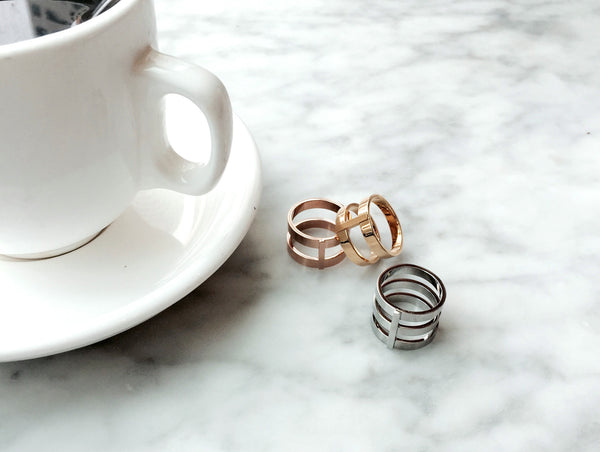 Lea Double Ring - Rosegold - themultistorey.co