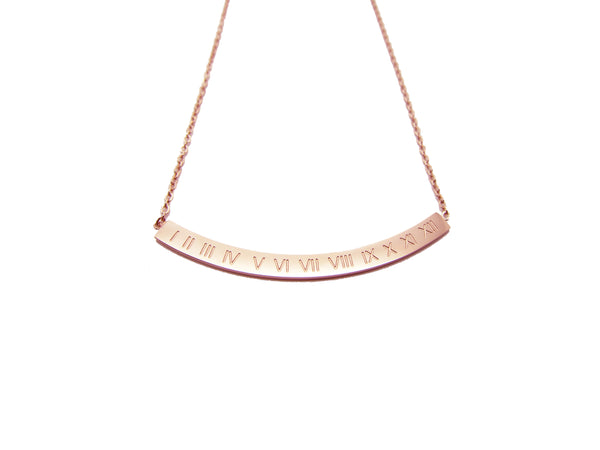 Roman Numeral necklace - Rosegold - themultistorey.co