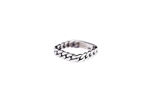 Square Chain Ring - Antique Silver - themultistorey.co