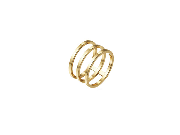 Lea Triple (Thin) Ring - Gold - themultistorey.co