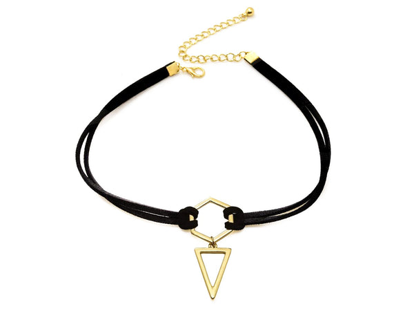 Zac Geometric Choker - Gold - themultistorey.co